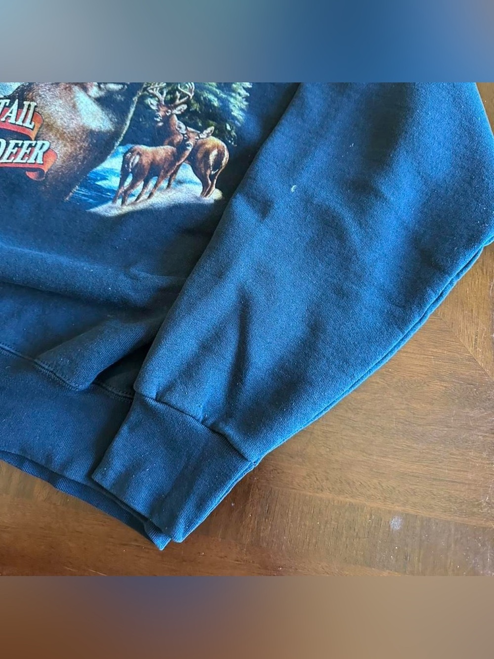 Vintage Whitetail Deer Heavyweight Navy Blue Sweatshirt Men’s Large - Picture 2 of 6